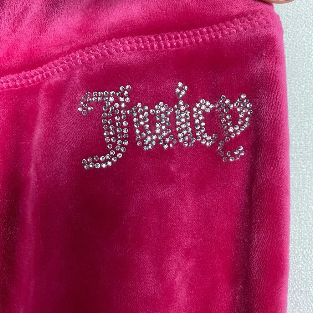 Juicy Couture Vintage Hot Pink Velour Track Suit Pants Sz.M Jacket Sz.XL - Picture 4 of 16